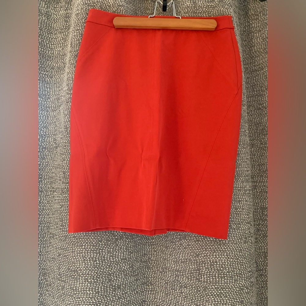 Ann Taylor Factory Orange Pencil Skirt